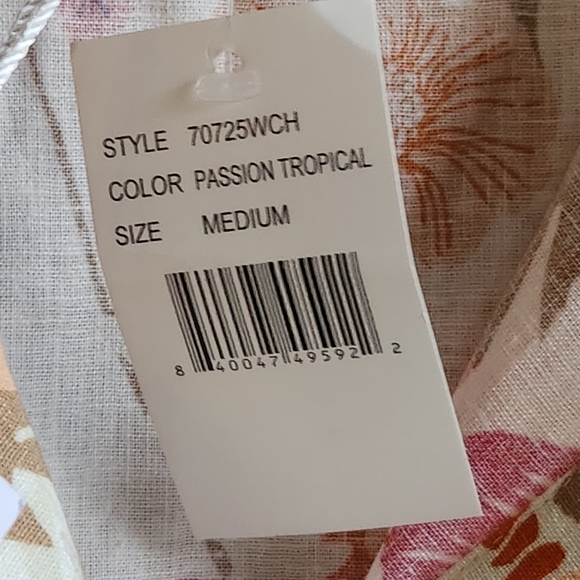 WAYF‎ NWT Pink Tropical Floral Button Shirt Linen Blend Women's M - Picture 5 of 12